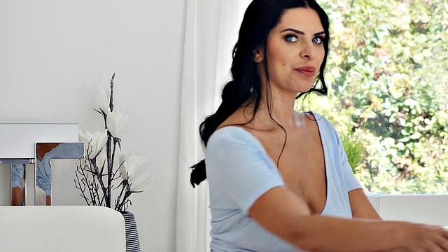 Brunette Maid For Your Pleasure gets nailed in POV doggystyle and cowgirl action