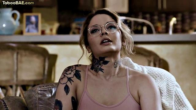 Taboo blonde pussylicked by stepdad