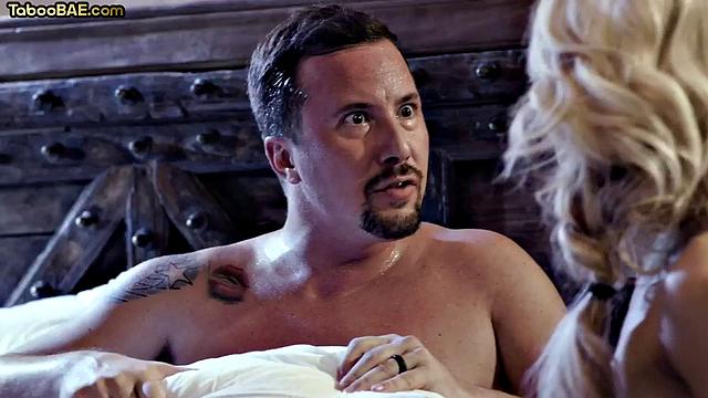 Taboo blonde pussylicked by stepdad