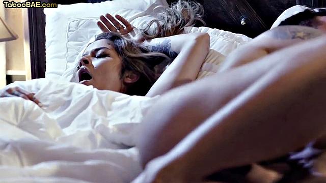 Taboo blonde pussylicked by stepdad