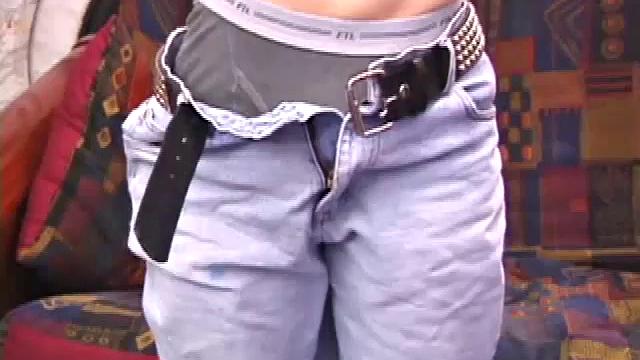 Pretty boy Chase Hunter strips to his boxers and starts working his leaking bulge. He stands to show us his 7 inch cock and gets down to business stroking it. Chase grabs the couch behind his head and strokes.