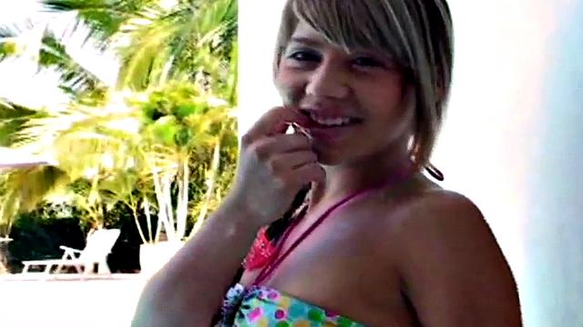 Teen newbie rubbing pussy