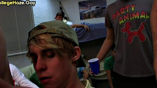 Str8 college stud hazed in dormitory for fraternity