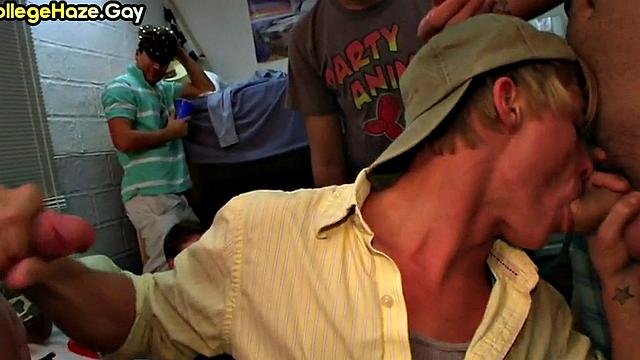 Str8 college stud hazed in dormitory for fraternity