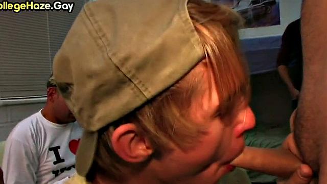 Str8 college stud hazed in dormitory for fraternity