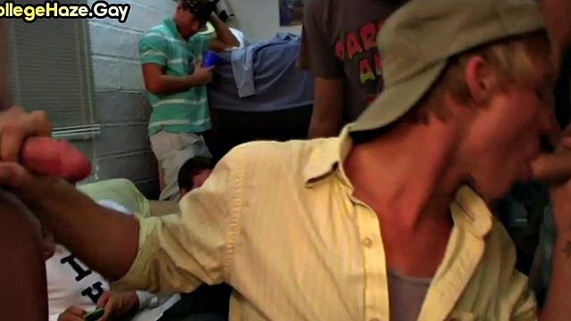 Str8 college stud hazed in dormitory for fraternity