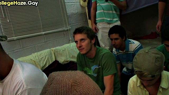 Str8 college stud hazed in dormitory for fraternity