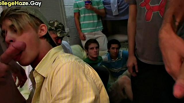 Str8 college stud hazed in dormitory for fraternity