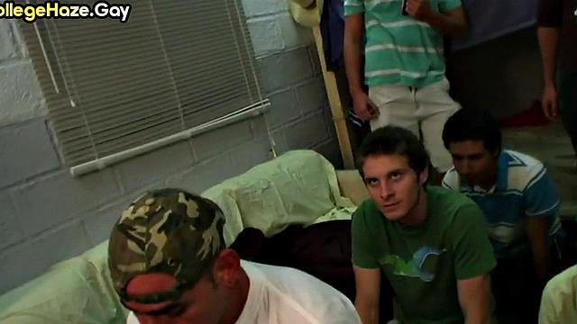 Str8 college stud hazed in dormitory for fraternity