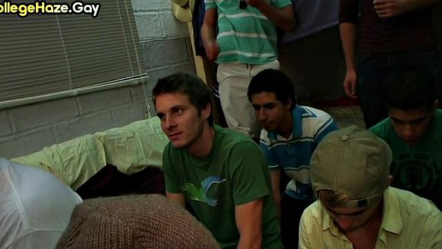 Str8 college stud hazed in dormitory for fraternity