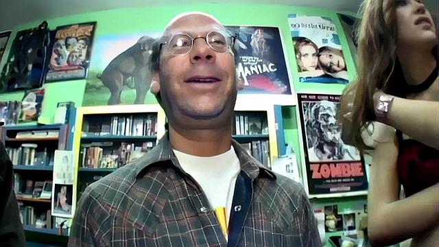 Voyeur girl gets her face covered in dirty cum in POV