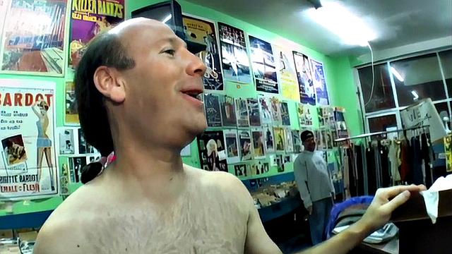 Voyeur girl gets her face covered in dirty cum in POV