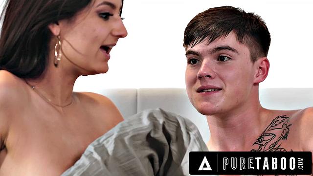 PURE TABOO Teen Is Almost Caught By Stepmom While Having Girlfriend Eliza Ibarra Over