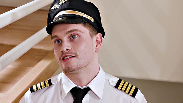 TRANSFIXED - Gorgeous Redhead Flight Attendant Fucks Pilot After A Long Flight