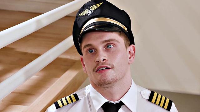 TRANSFIXED - Gorgeous Redhead Flight Attendant Fucks Pilot After A Long Flight