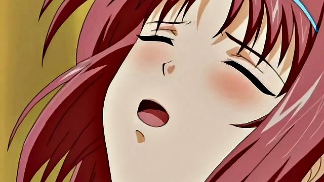 Японская блондинка из аниме орёт от жёсткой долбёжки сзади, не может насытиться членом.