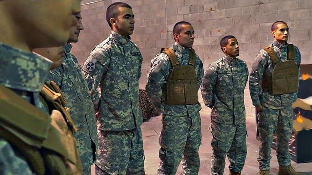 Cockriding army guy fucked in anal hole by nasty stud