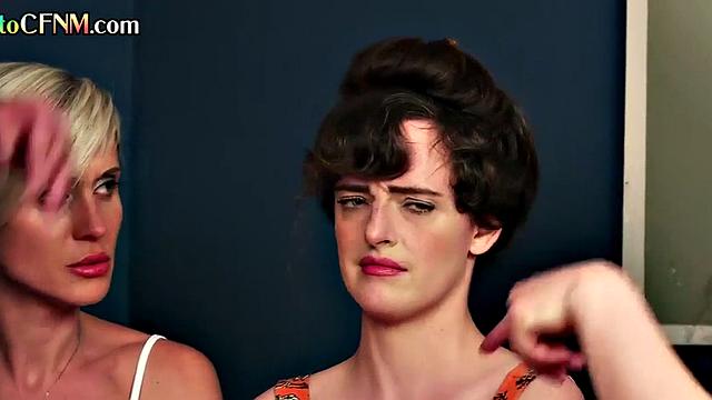 CFNM amateur british femdoms give group HJ till the cumshot