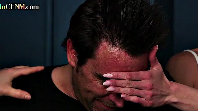 CFNM amateur british femdoms give group HJ till the cumshot