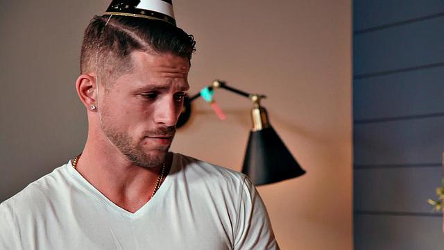 Athletic New Year studs fuck in anal celebration