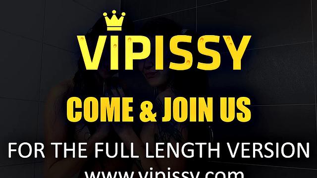 Cheerleasers drink after practice - Lesbian Pissing