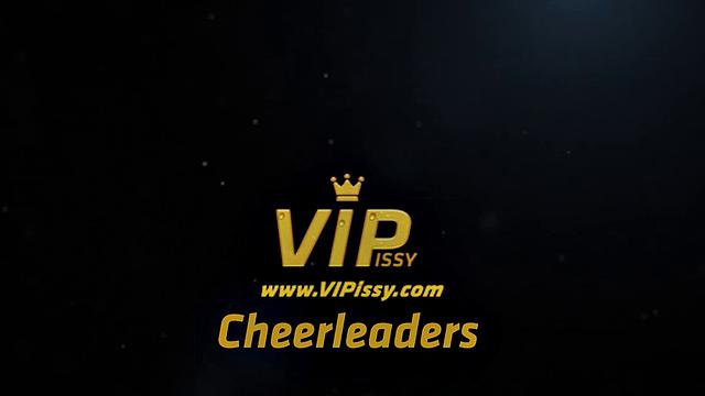 Cheerleasers drink after practice - Lesbian Pissing