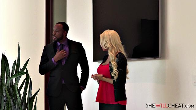 Hot blonde Kenzie Taylor cheats with a handsome black man
