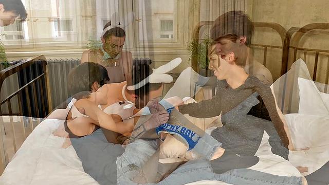 Gabe Isaac, Devin Lewis, and Nick Danner share a steamy gay threesome