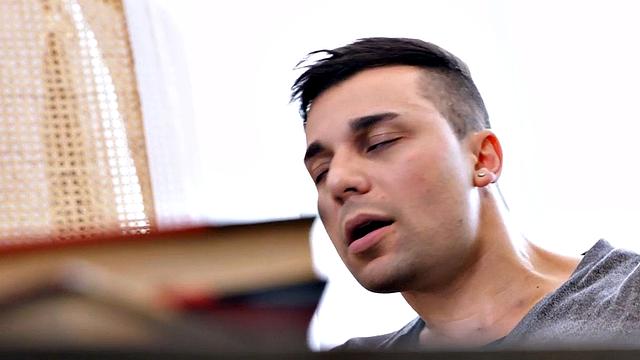 Curvy redhead passionately riding lover's cock