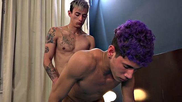 Skinny Latin lovers in anal endeavor