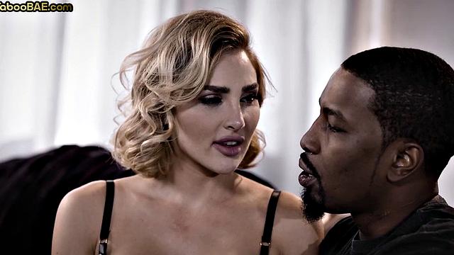 3way taboo babe rides BBC of step-sister's at home