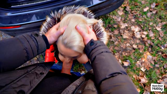 Blonde Stranger Gets Pants Ripped and Fucked Outdoors