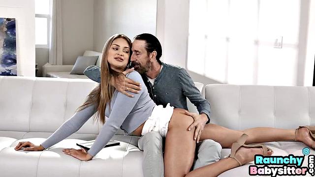 Pierced nanny gets pounded by DILF