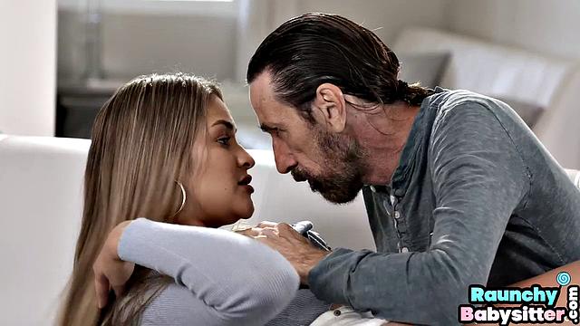 Pierced nanny gets pounded by DILF