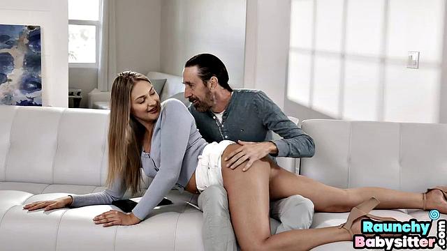 Pierced nanny gets pounded by DILF