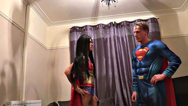 Watch as a kinky cop gets down and dirty in a cosplay-fueled threesome