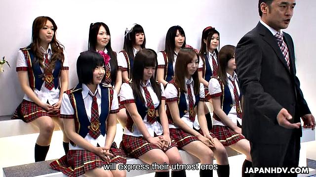 Schoolgirls having a group sex adventure