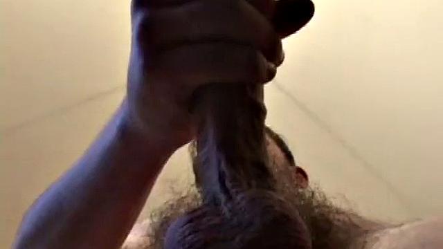 Phil Good gets naked and works up a stiff one. Then he strokes with determination, edging himself a few times along the way. After giving his cock a good workout, Jay oozes a nice warm load.