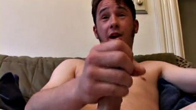 Phil Good gets naked and works up a stiff one. Then he strokes with determination, edging himself a few times along the way. After giving his cock a good workout, Jay oozes a nice warm load.