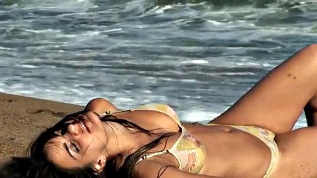 Cute teasing us on the beach