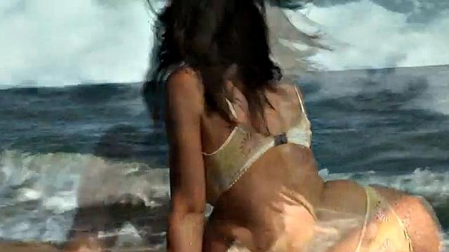 Cute teasing us on the beach