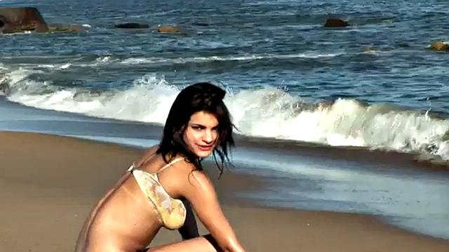 Cute teasing us on the beach