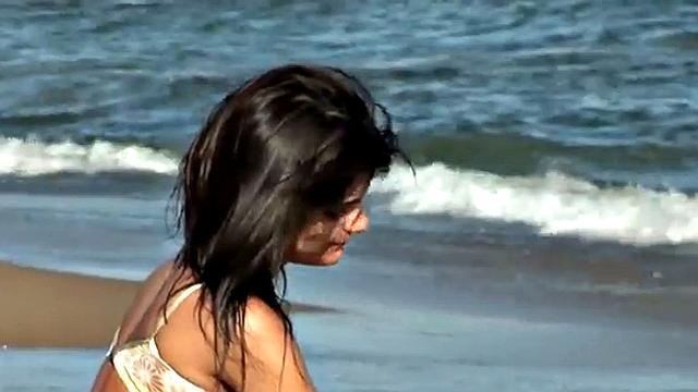 Cute teasing us on the beach