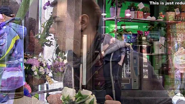 Hot brunette filmed in the kitchen