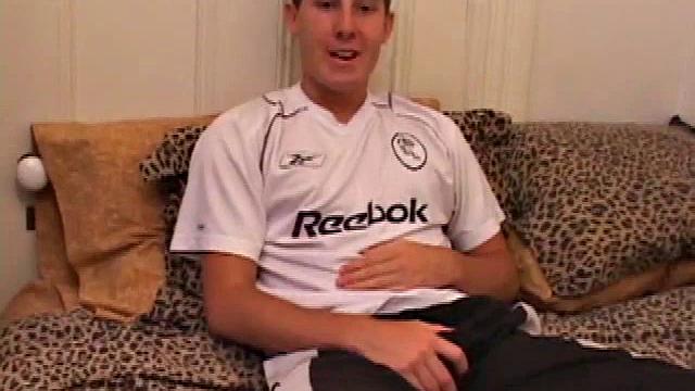 Taking off his clothes and working on his hard on, Kiefer Foxx gets himself all worked up before using a decent size dildo on his tight hole.