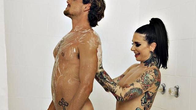 Watch as inked babe gets drilled hard before being drenched in cum