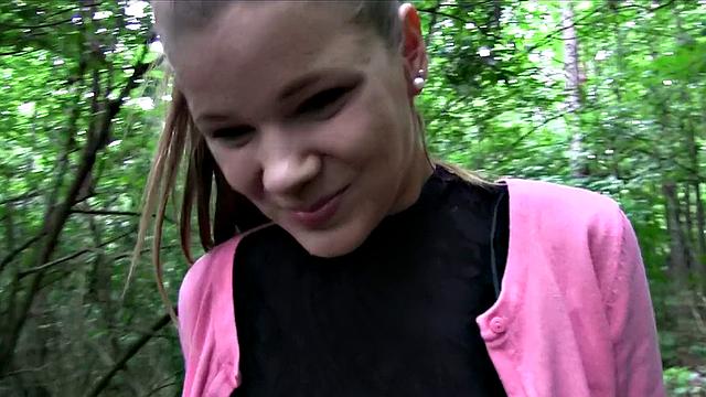 College Teen Fucks for Money Outside