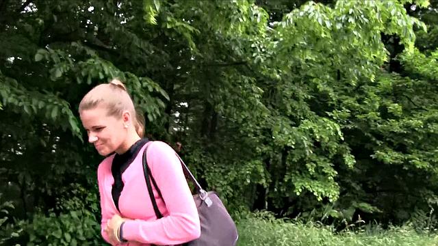 College Teen Fucks for Money Outside