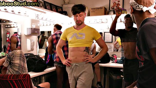 Tattooed jock fucks stepbro's ass on outdoor pool