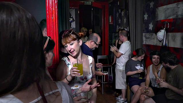 Pathetic babe publicly fucked and pissed in sex